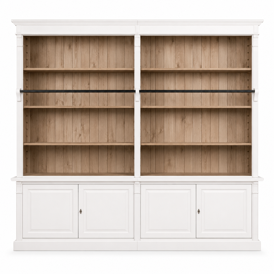 Library bookcase - Chartres - Solid Pine - 290 x 40 x 257 cm - White