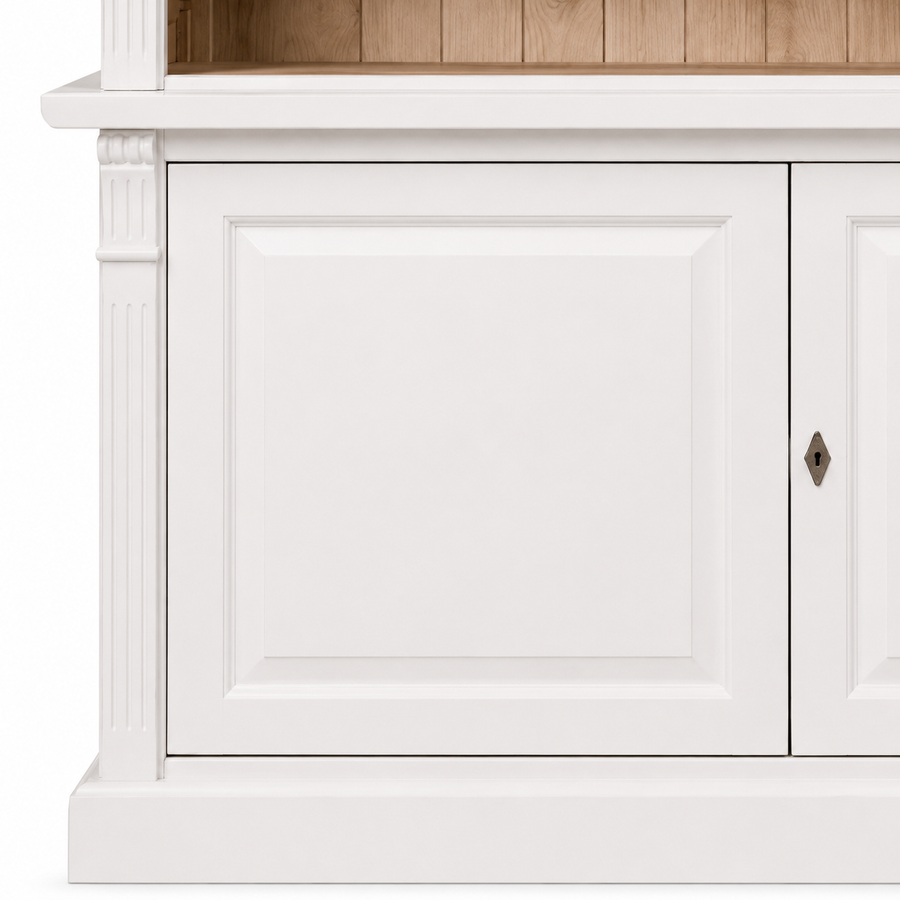 Library bookcase - Chartres - Solid Pine - 290 x 40 x 257 cm - White