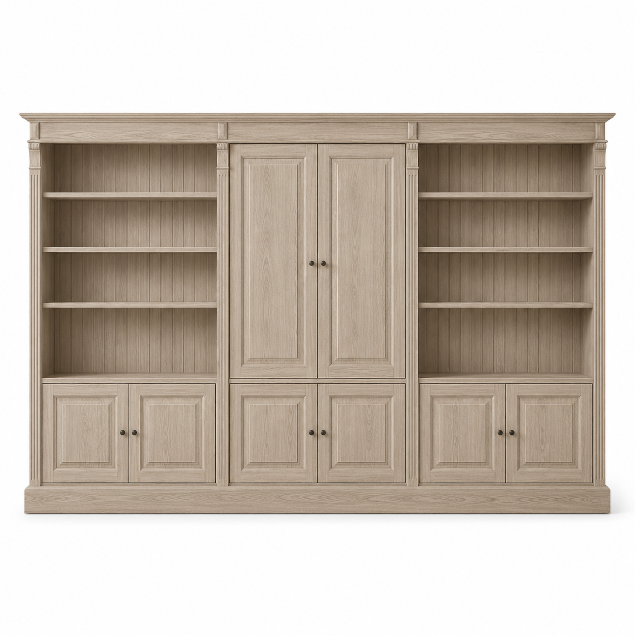 Library Set - Fontenay - Solid Oak - 340 x 39 x 197 cm - Oak