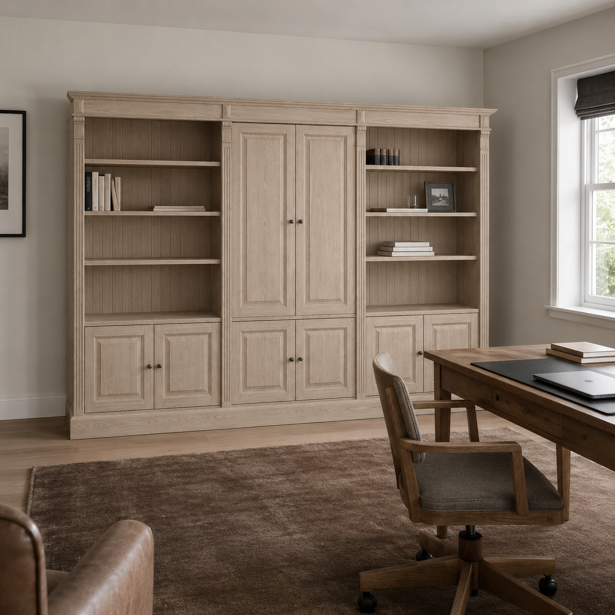 Library Set - Fontenay - Solid Oak - 340 x 39 x 197 cm - Oak