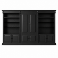 Library Set - Fontenay - Solid Pine - 340 x 39 x 197 cm - Black