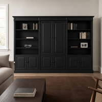 Library Set - Fontenay - Solid Pine - 340 x 39 x 197 cm - Black
