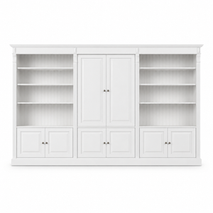 Bibliotheksregal - Fontenay - Massivkiefer - 340 x 39 x 197 cm - Weiß