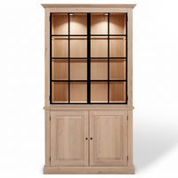 Armoire d'affichage Wexford - Chêne naturel avec 2 portes de panneau en verre | Marcottestyle