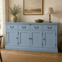 Sideboard - Lorient - Solid Pine - 176 x 50 x 90 cm - Light blue