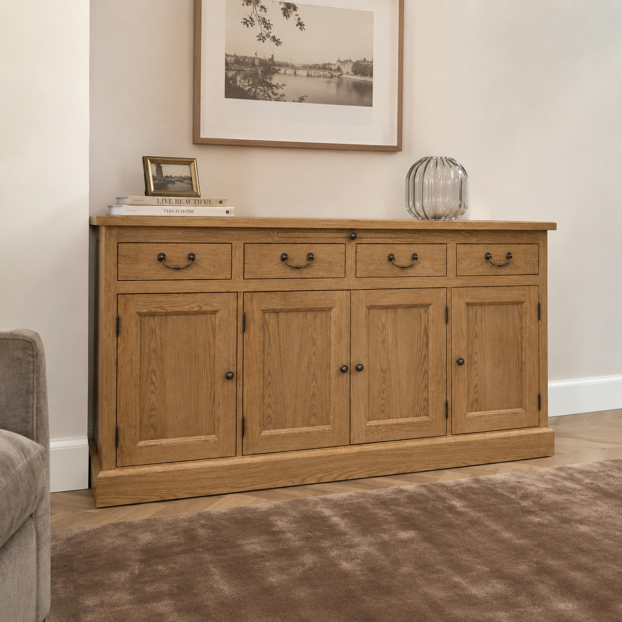 Sideboard - Lorient - Solid Oak - 176 x 50 x 90 cm - Oak