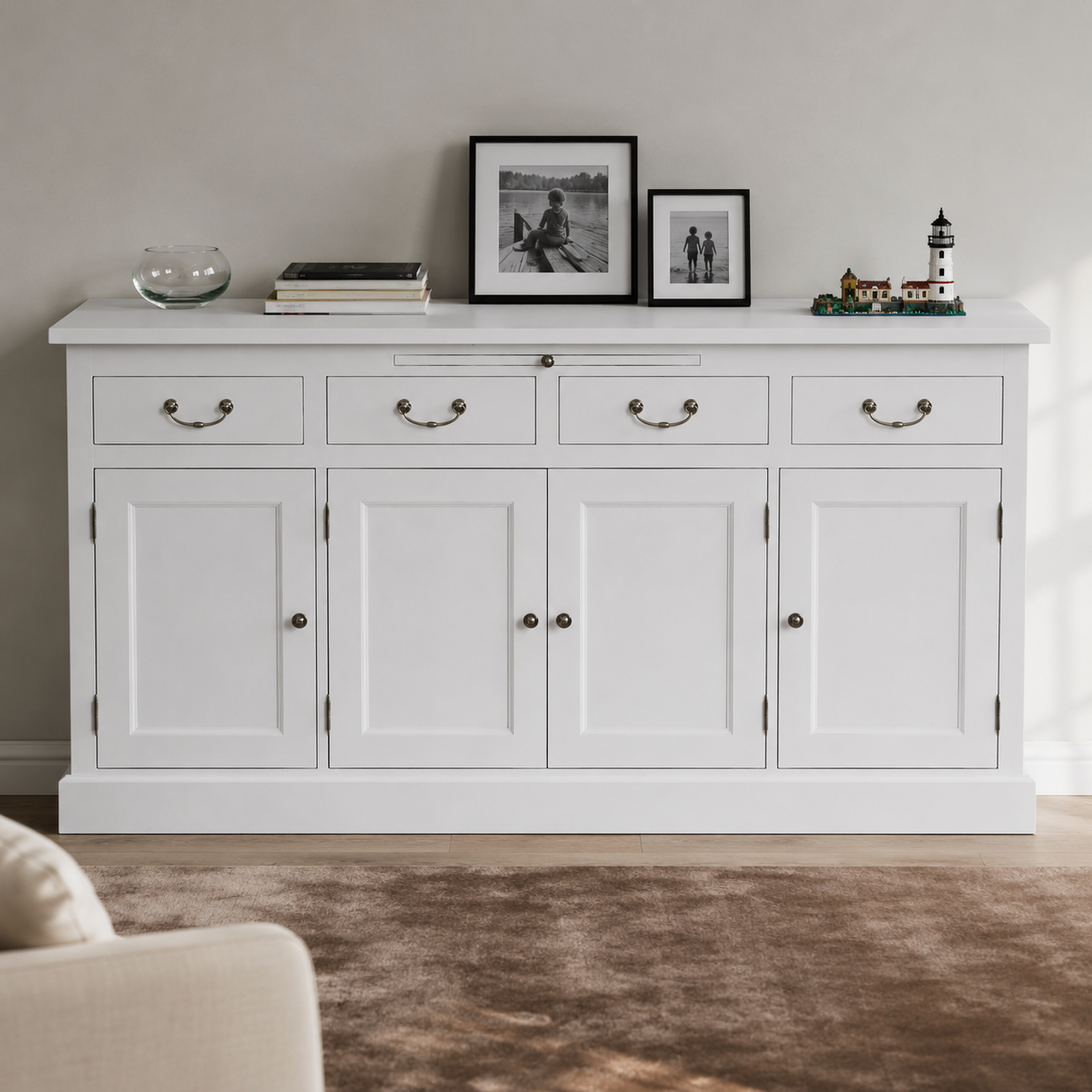 Sideboard - Lorient - Solid Pine - 176 x 50 x 90 cm - White