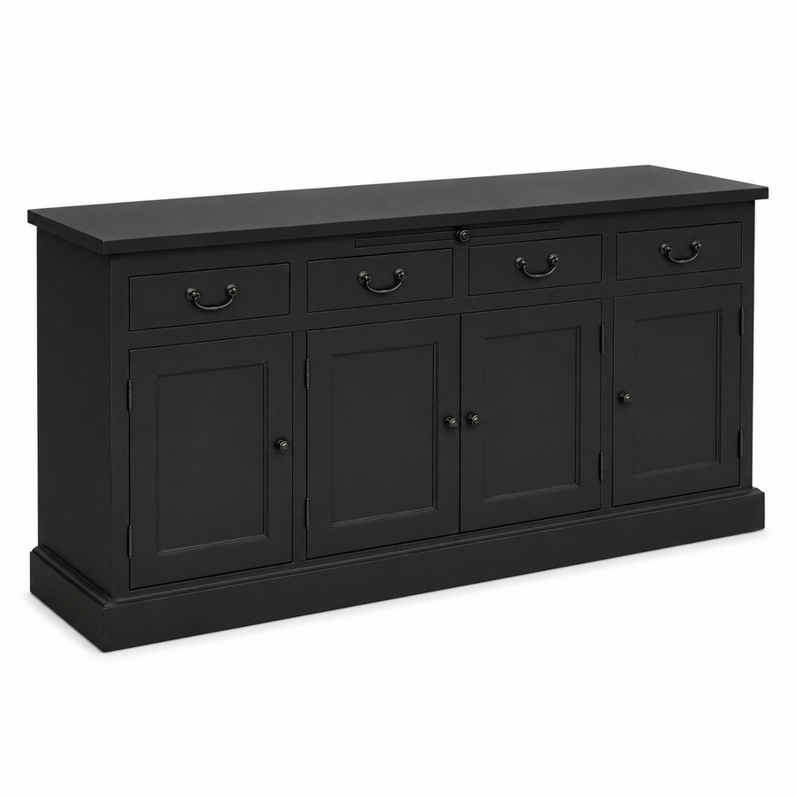 Sideboard - Lorient - Solid Pine - 176 x 50 x 90 cm - Black