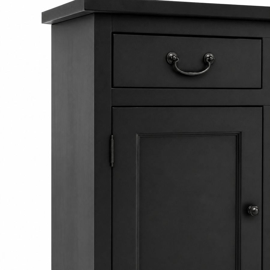 Sideboard - Lorient - Solid Pine - 176 x 50 x 90 cm - Black