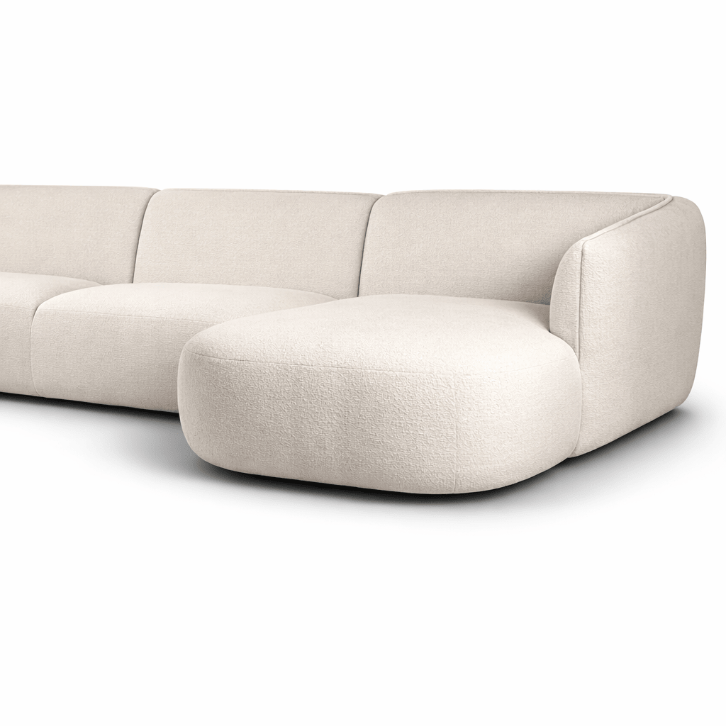 Lunara U - Shape Bouclé Sectional - Creme - Marcottestyle Shop