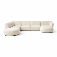 Lunara U - Shape Bouclé Sectional - Creme - Marcottestyle Shop