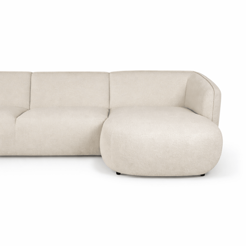 Lunara U - Shape Bouclé Sectional - Creme - Marcottestyle Shop