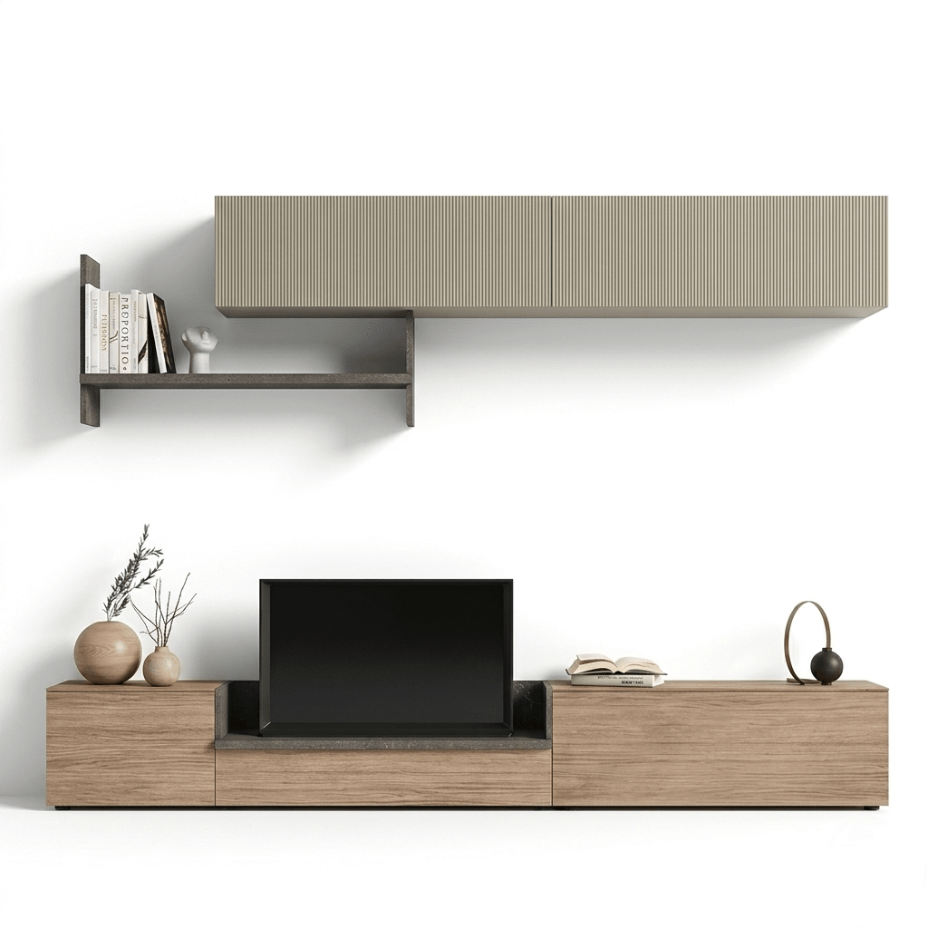 Lunaro Grande Designer TV Wall Unit | Modern Italian Floating Entertainment System - Marcottestyle Shop | Marcottestyle