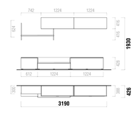 Lunaro Grande Designer TV Wall Unit | Modern Italian Floating Entertainment System - Marcottestyle Shop
