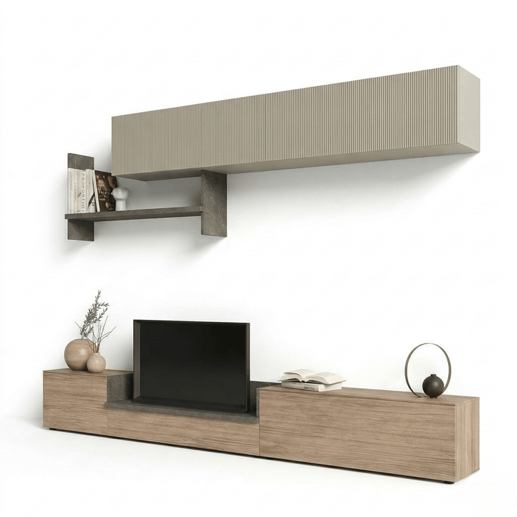 Lunaro Grande Designer TV Wall Unit | Modern Italian Floating Entertainment System - Marcottestyle Shop | Marcottestyle