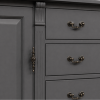 TV Wall Unit - Manoir - Solid Wood - 223 x 51 x 228 cm - Black