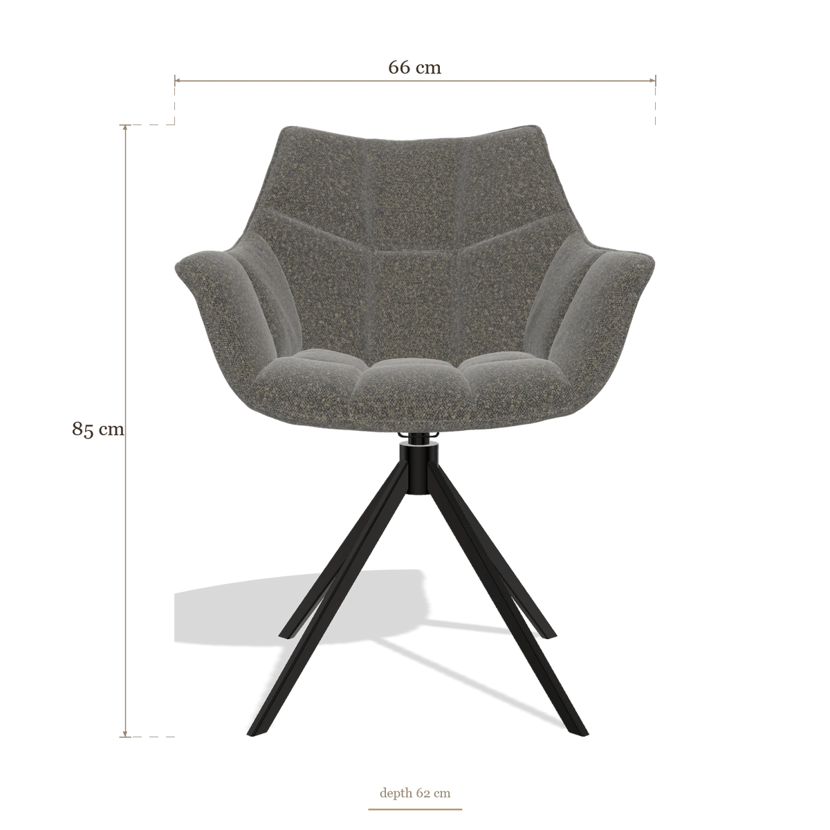 Dining Chair Alfie 6627, dimensions 66 x 62 x 85 cm