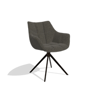 Dining Chair Alfie 6627 in Ascot Mouse fabric (chocolate), espresso legs, angled view