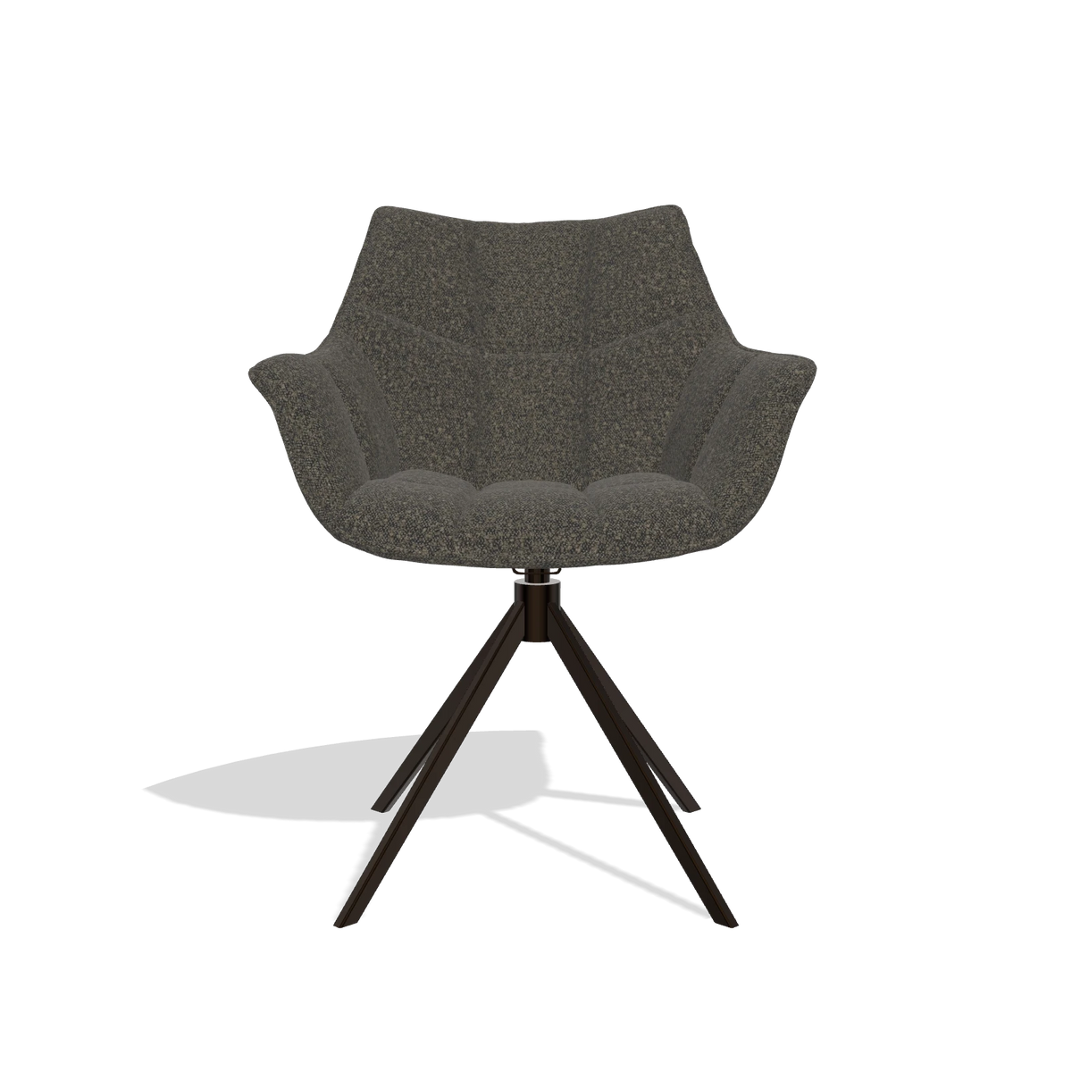 Dining Chair Alfie 6627 in Ascot Mouse fabric (chocolate), espresso legs, front view