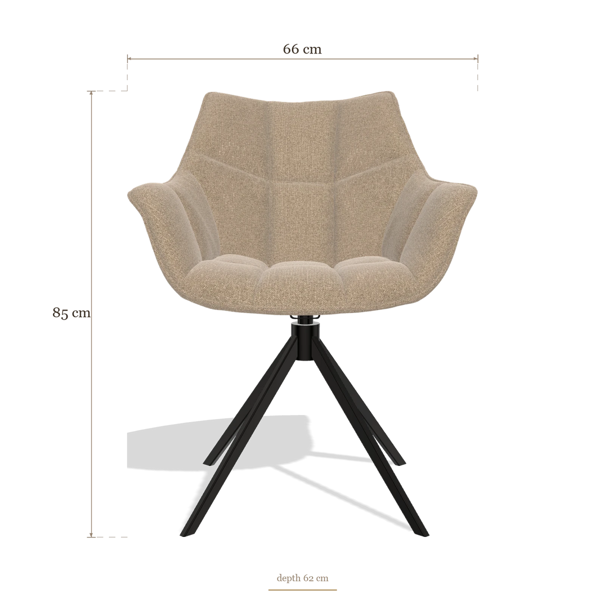 Dining Chair Alfie 6627, dimensions 66 x 62 x 85 cm