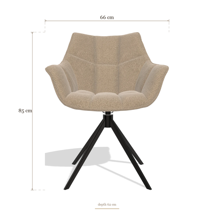 Dining Chair Alfie 6627, dimensions 66 x 62 x 85 cm