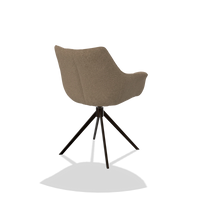 Dining Chair Alfie 6627 in Glory 13 fabric (taupe), espresso legs, back angled view