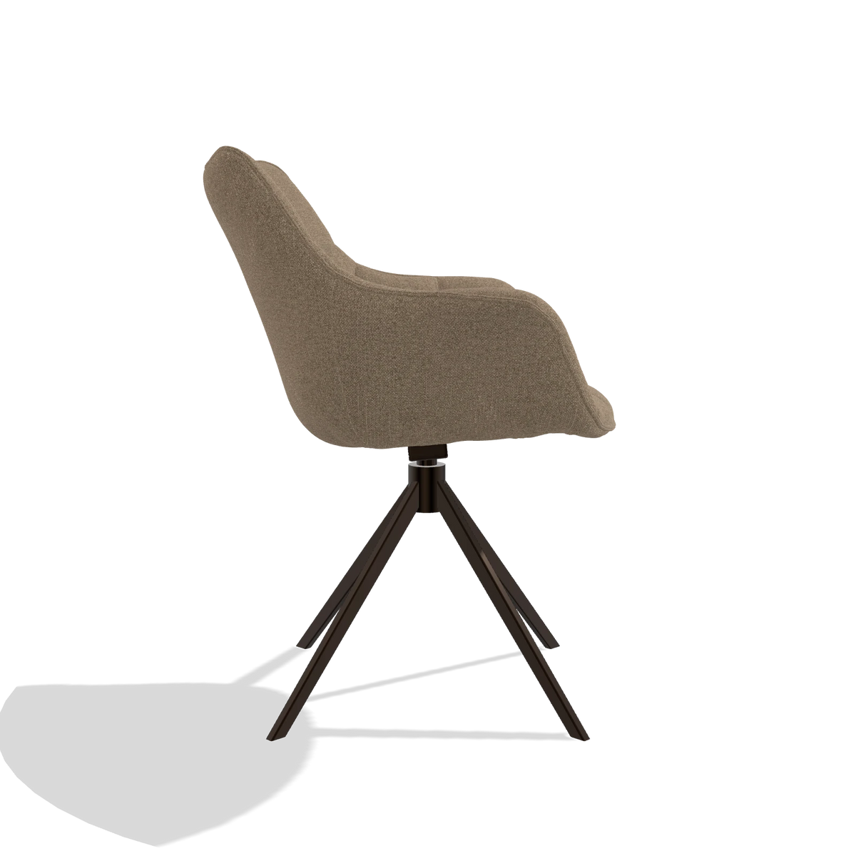 Dining Chair Alfie 6627 in Glory 13 fabric (taupe), espresso legs, side view