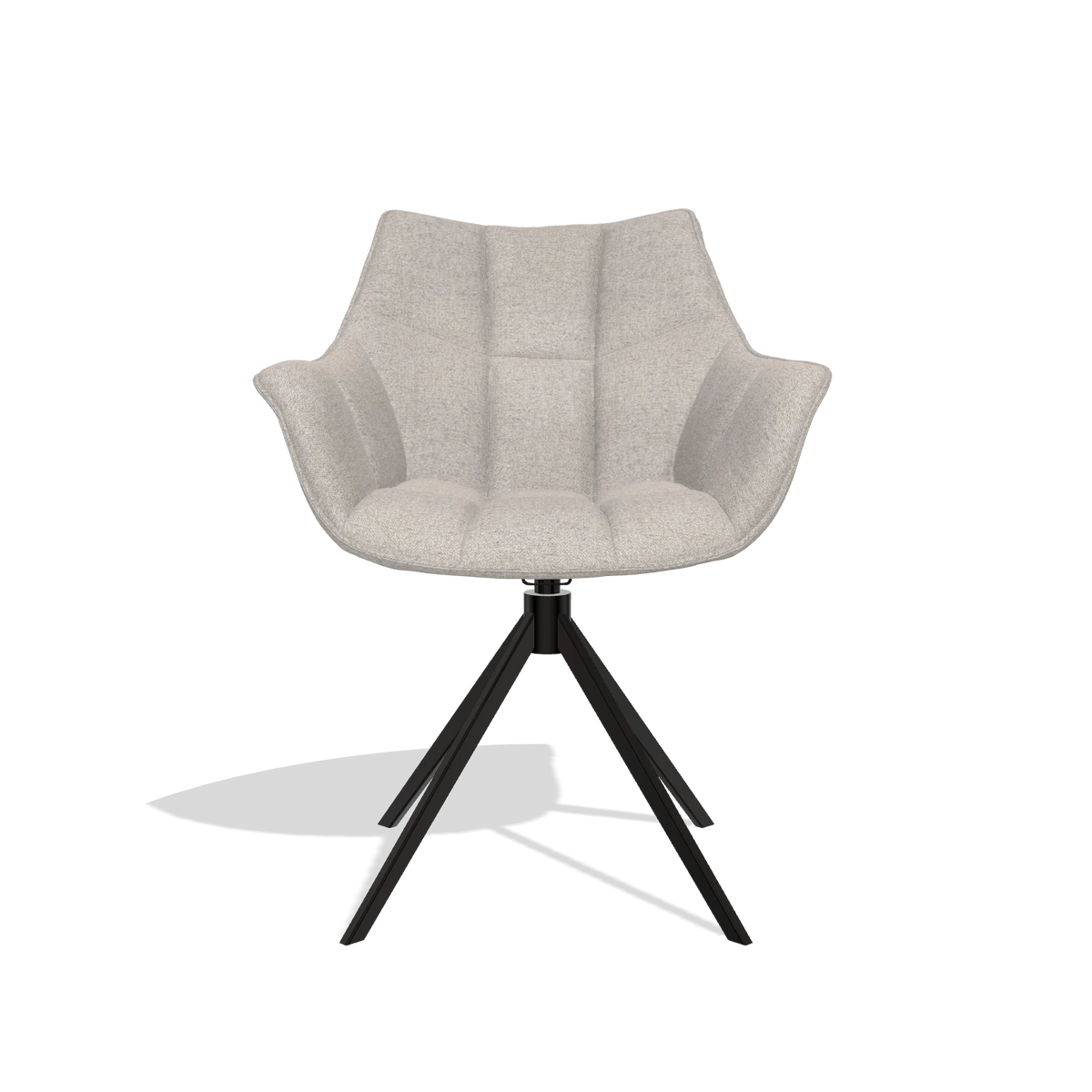 Dining Chair Alfie 6627 in Glory 196 fabric (dusty rose), black legs, front view