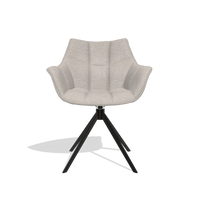 Dining Chair Alfie 6627 in Glory 196 fabric (dusty rose), black legs, front view