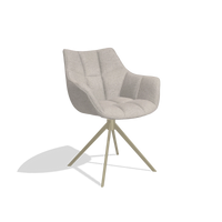 Dining Chair Alfie 6627 in Glory 196 fabric (dusty rose), champagne legs, angled view