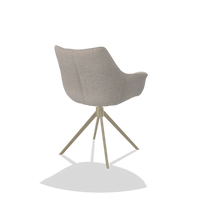 Dining Chair Alfie 6627 in Glory 196 fabric (dusty rose), champagne legs, back angled view