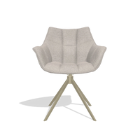 Dining Chair Alfie 6627 in Glory 196 fabric (dusty rose), champagne legs, front view