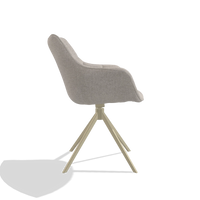 Dining Chair Alfie 6627 in Glory 196 fabric (dusty rose), champagne legs, side view