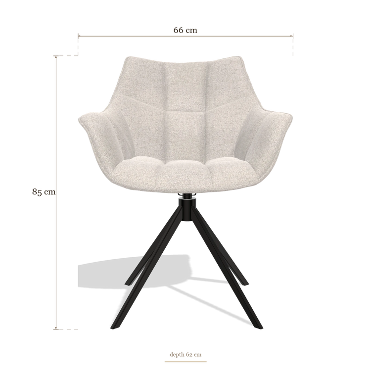 Dining Chair Alfie 6627, dimensions 66 x 62 x 85 cm