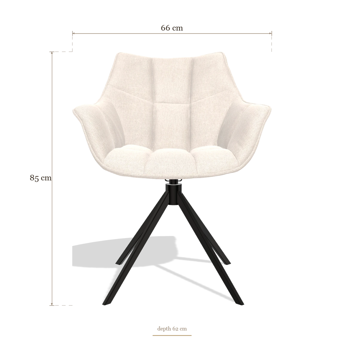 Dining Chair Alfie 6627, dimensions 66 x 62 x 85 cm