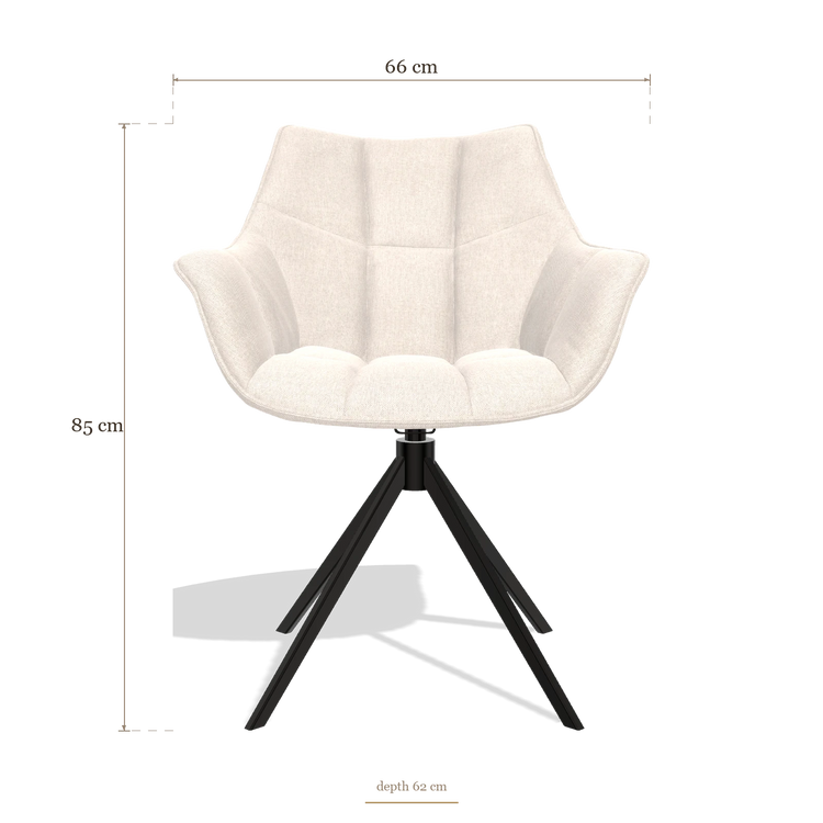 Dining Chair Alfie 6627, dimensions 66 x 62 x 85 cm