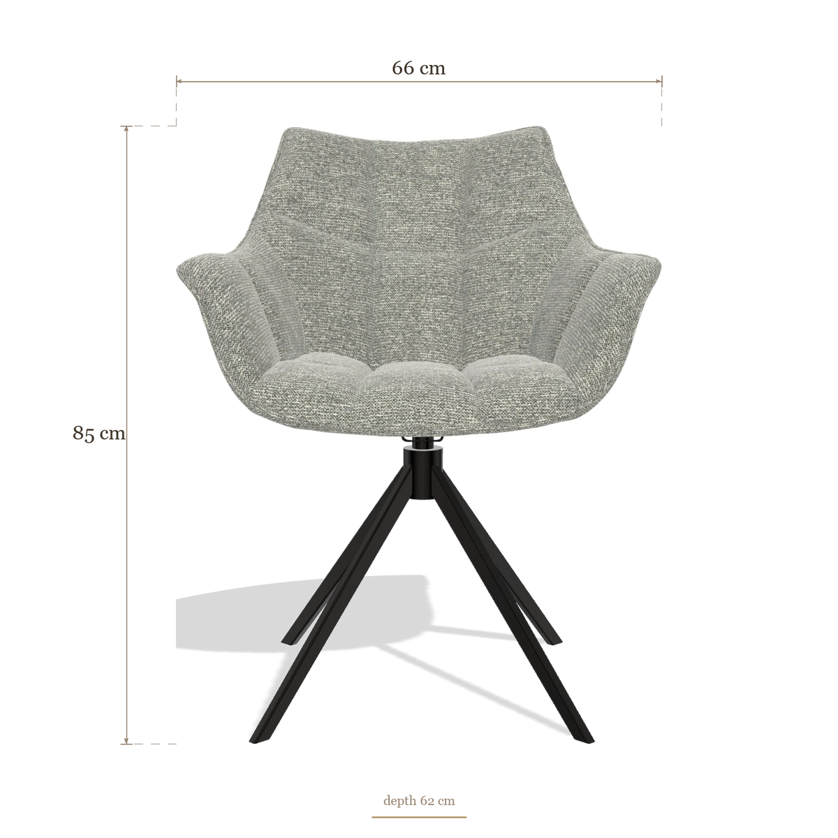 Dining Chair Alfie 6627, dimensions 66 x 62 x 85 cm