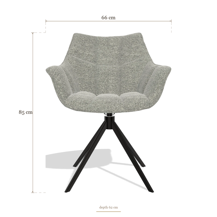 Dining Chair Alfie 6627, dimensions 66 x 62 x 85 cm