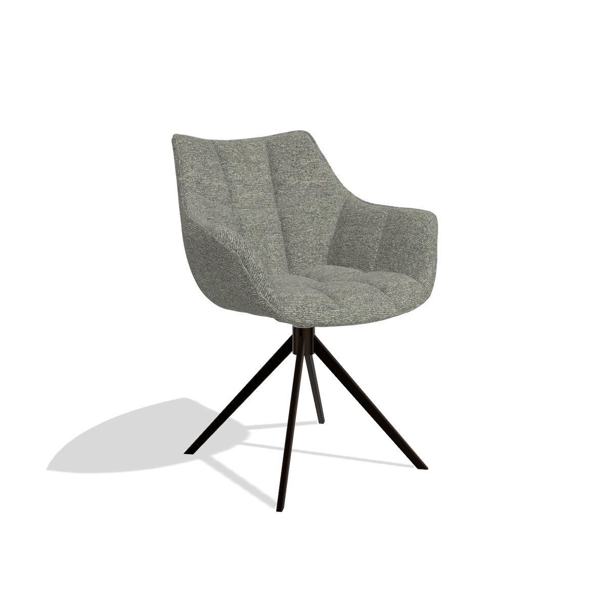 Dining Chair Alfie 6627 in Sneak 149 fabric (taupe), espresso legs, angled view