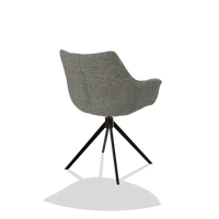 Dining Chair Alfie 6627 in Sneak 149 fabric (taupe), espresso legs, back angled view