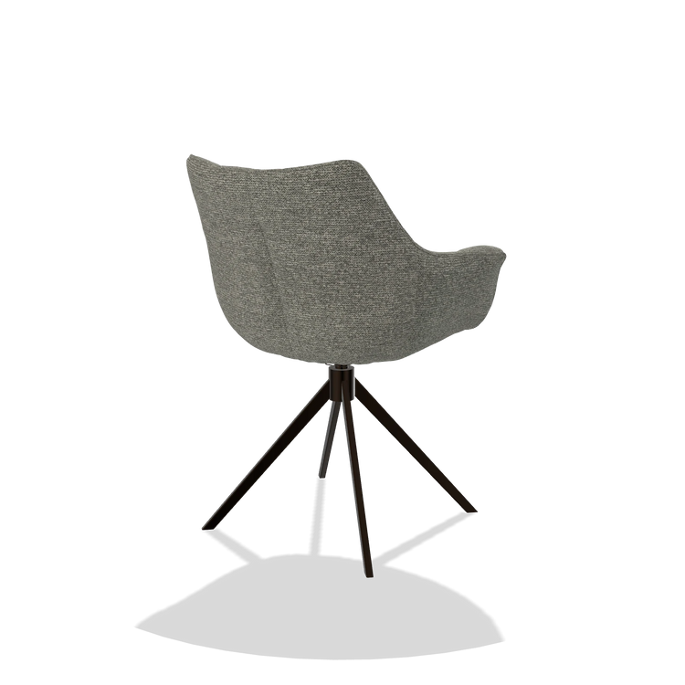 Dining Chair Alfie 6627 in Sneak 149 fabric (taupe), espresso legs, back angled view