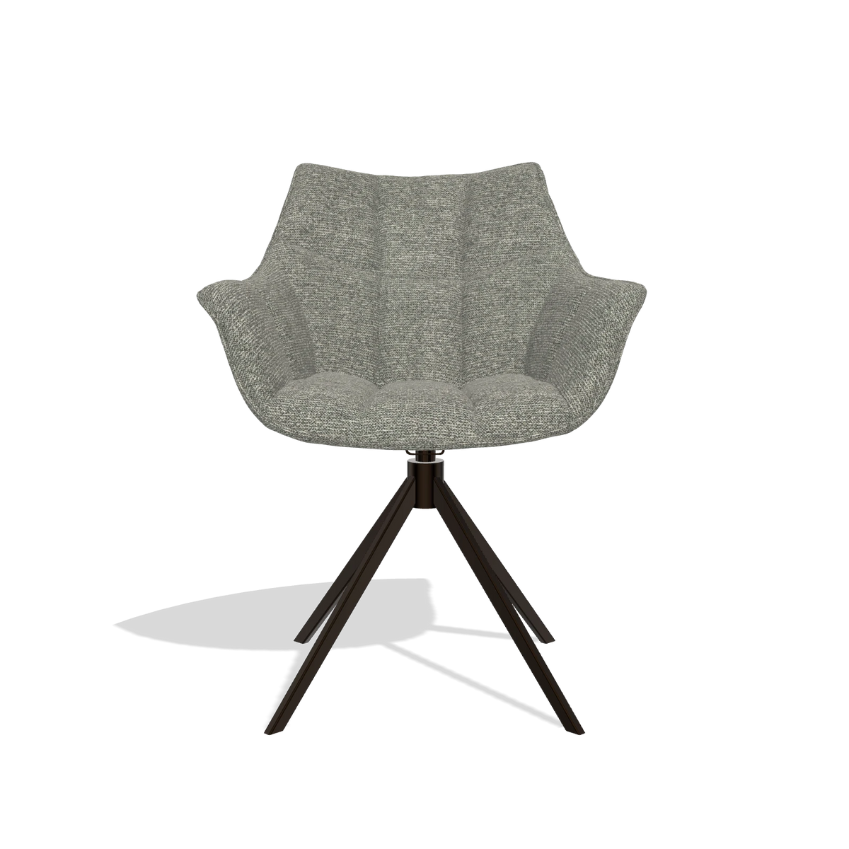 Dining Chair Alfie 6627 in Sneak 149 fabric (taupe), espresso legs, front view