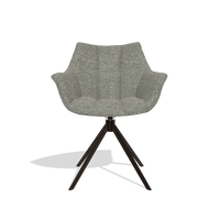 Dining Chair Alfie 6627 in Sneak 149 fabric (taupe), espresso legs, front view