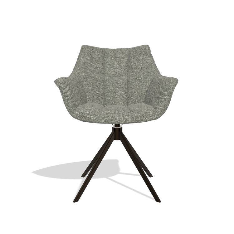 Dining Chair Alfie 6627 in Sneak 149 fabric (taupe), espresso legs, front view