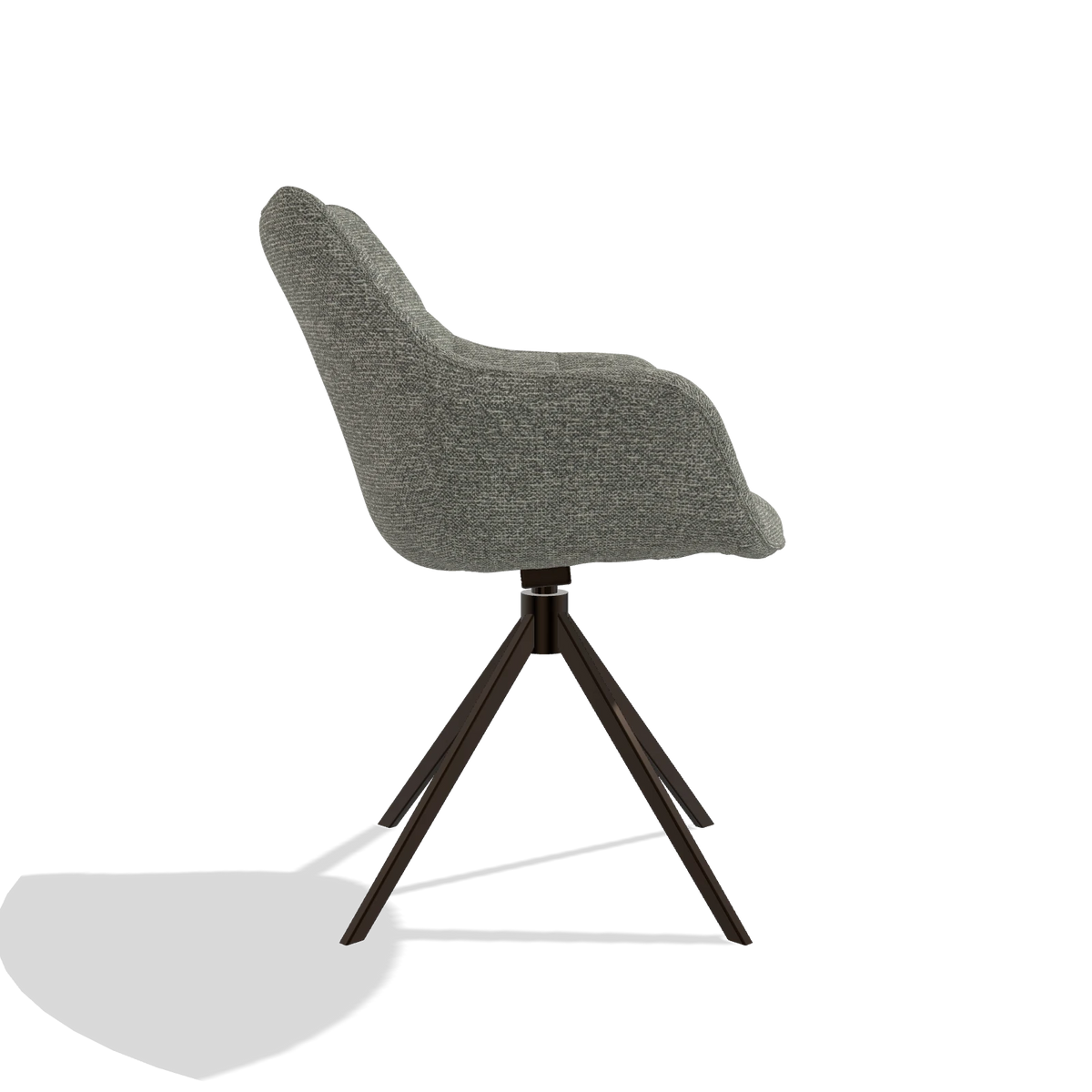 Dining Chair Alfie 6627 in Sneak 149 fabric (taupe), espresso legs, side view
