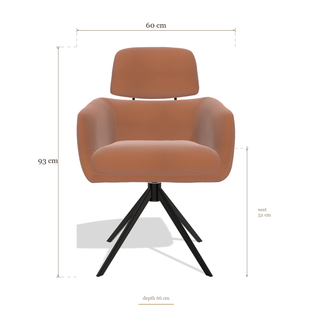 Silla de comedor Anita 6707, medidas 60 x 66 x 93 cm