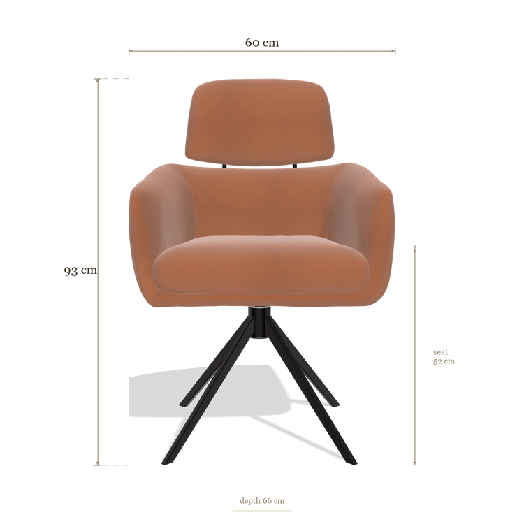 Silla de comedor Anita 6707, medidas 60 x 66 x 93 cm