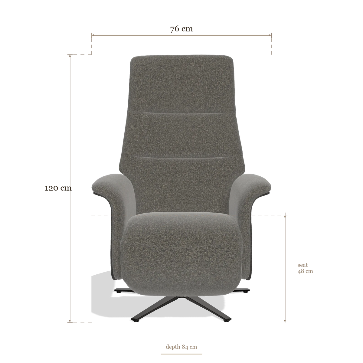 Recliner Atlas 6685, dimensions 76 x 84 x 120 cm
