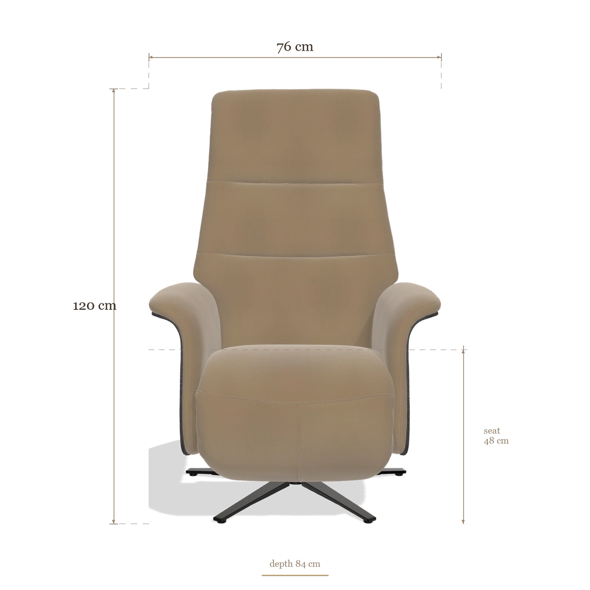 Recliner Atlas 6685, dimensions 76 x 84 x 120 cm