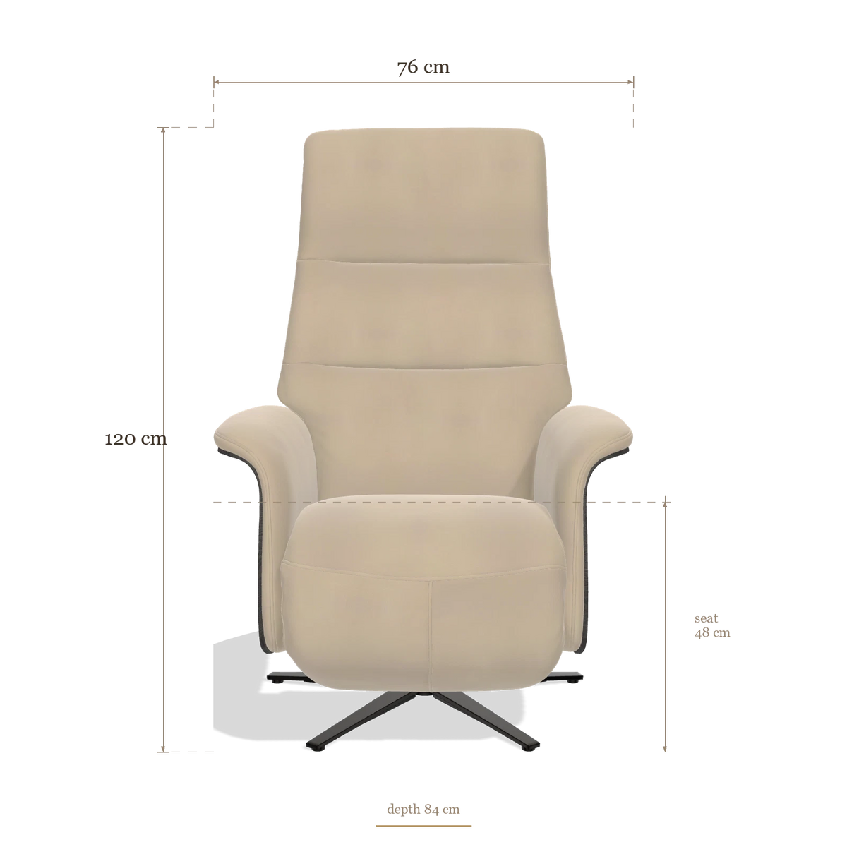 Recliner Atlas 6685, dimensions 76 x 84 x 120 cm